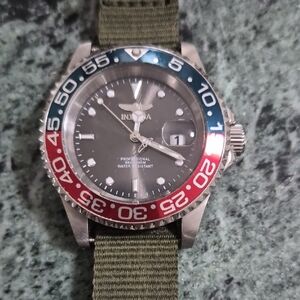 Invicta Men's Watch with Red and Blue Bezel
